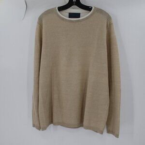 Vintage Carbery Ireland sweater men's XL Linen crew neck jumper knit beige